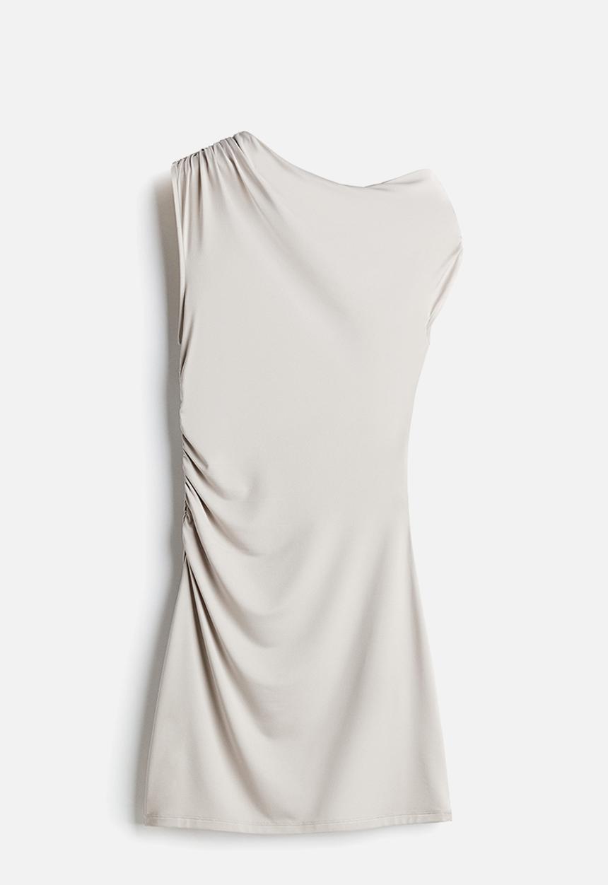 H&M - Draped dress - light greige 