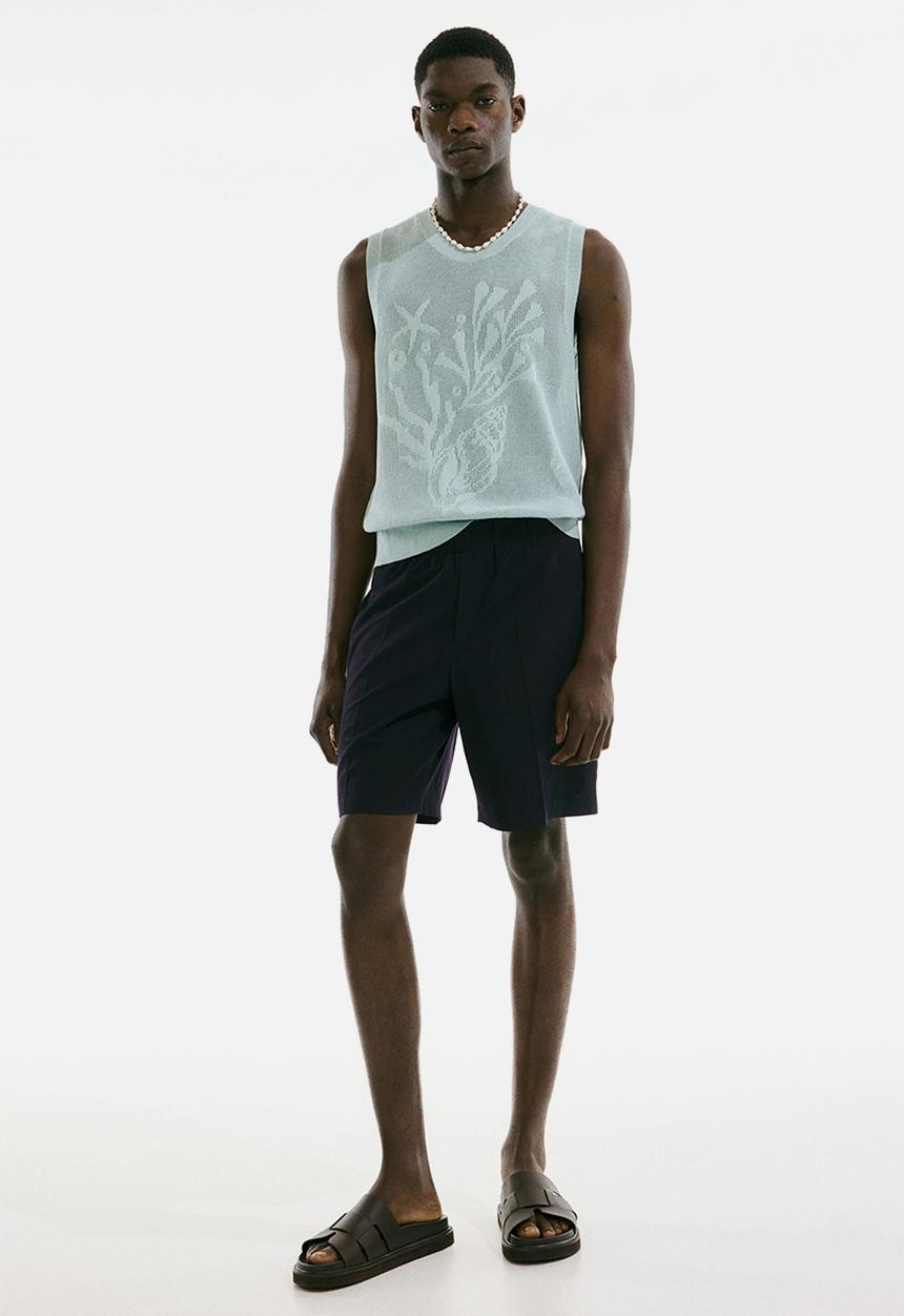 H&M - Relaxed fit shorts - navy blue 