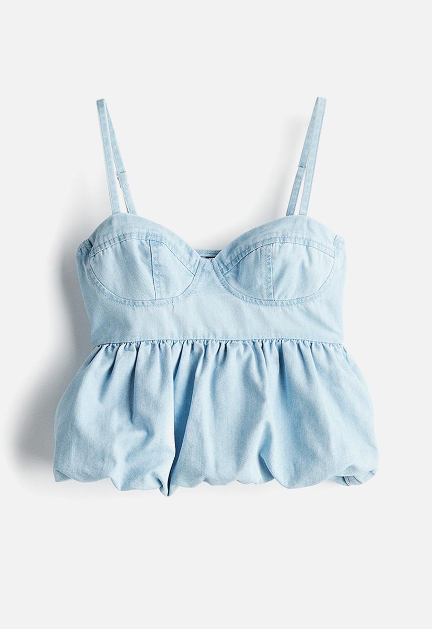 H&M - Denim bustier top - blue