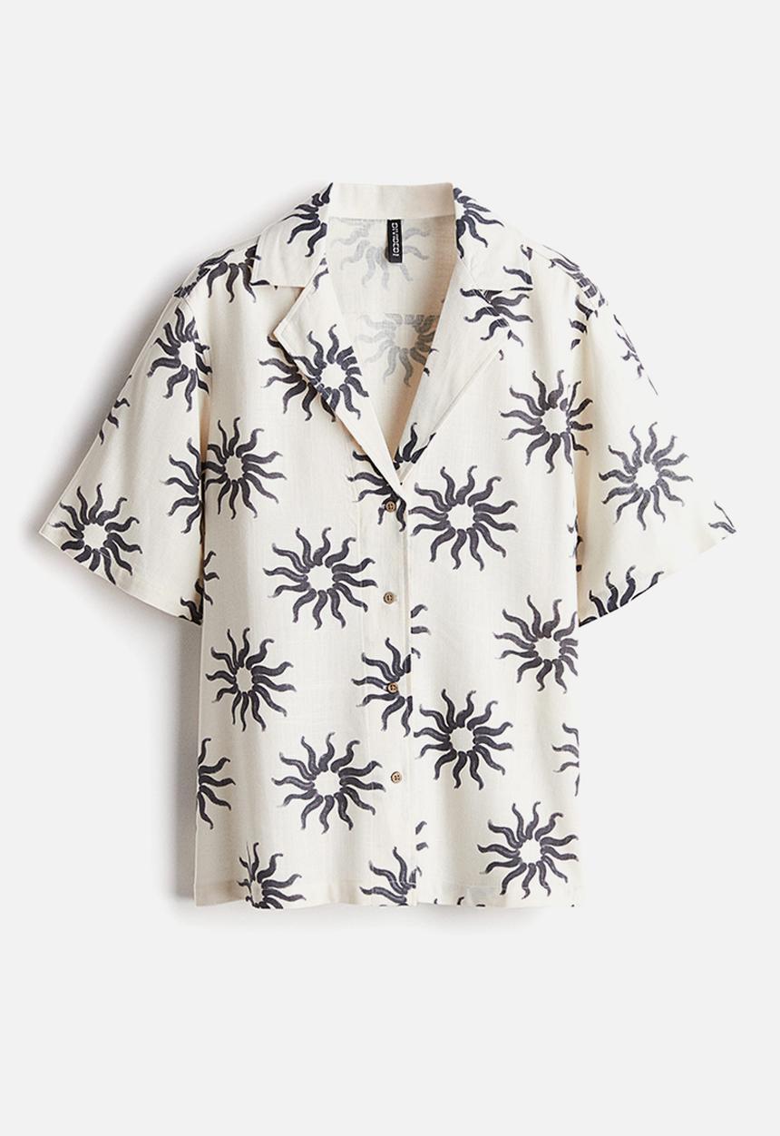 H&M - Loose-fit resort shirt - white suns