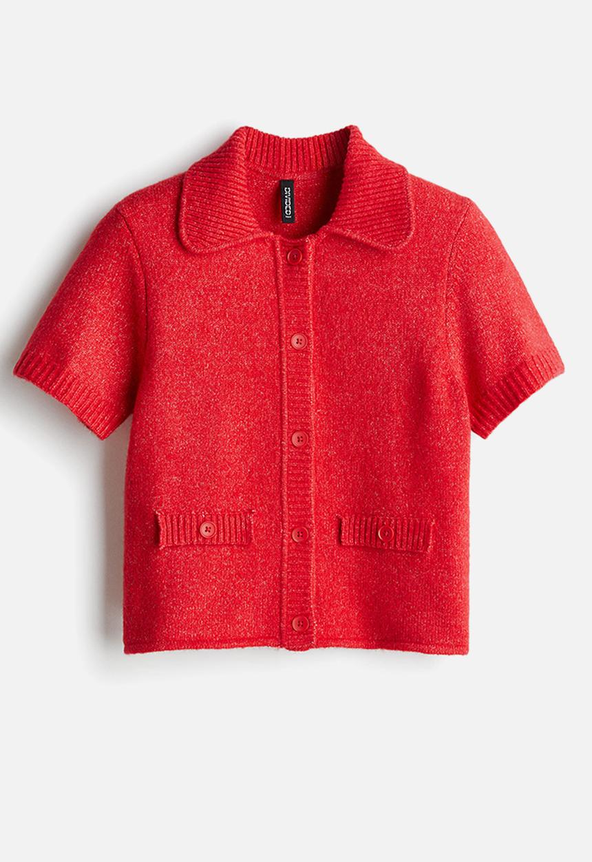 H&M - Short-sleeved cardigan - red marl