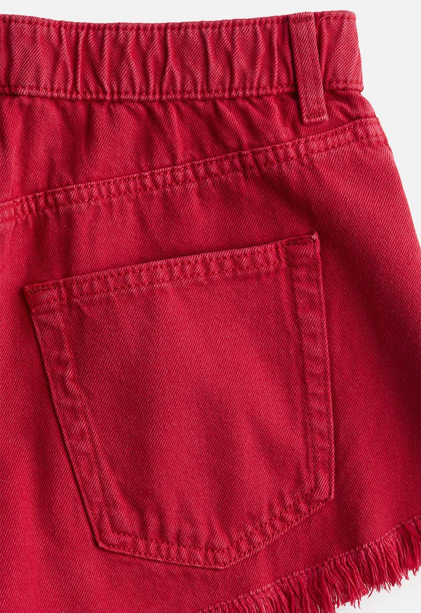 H&M - Frayed-edge denim shorts - red