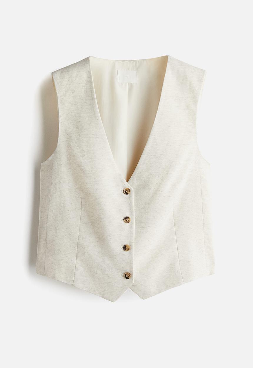 H&M - Tailored suit waistcoat - light beige marl