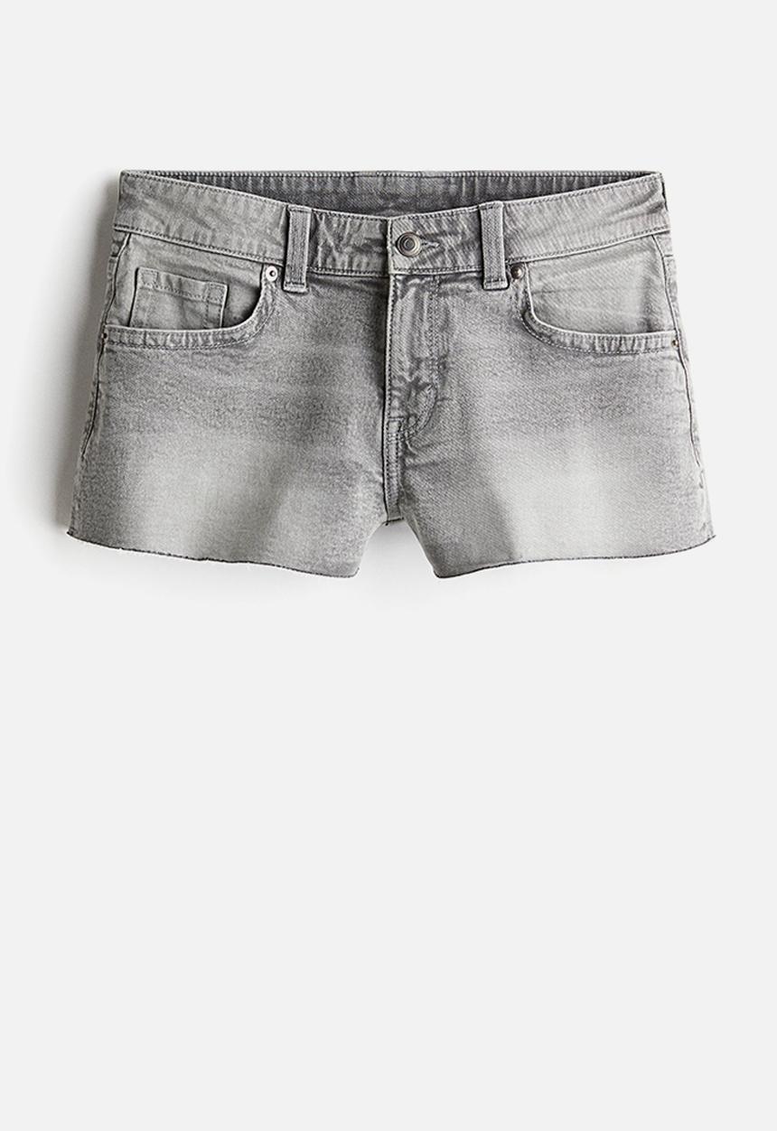 H&M - Denim mini shorts -  washed grey 