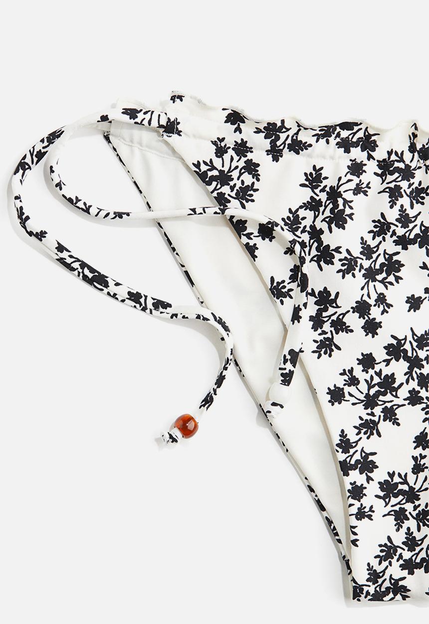 H&M - Tie tanga bikini bottoms - white,multi