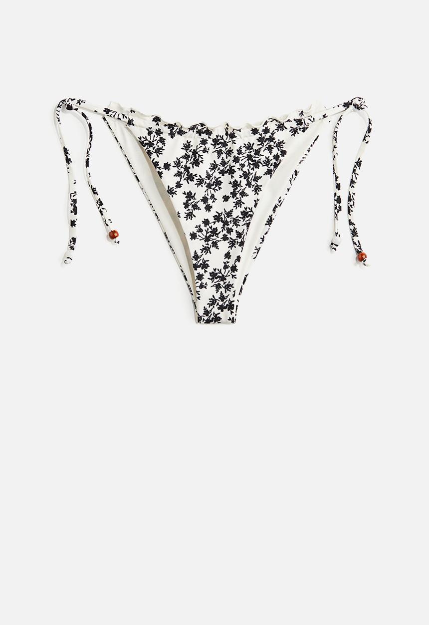 H&M - Tie tanga bikini bottoms - white,multi
