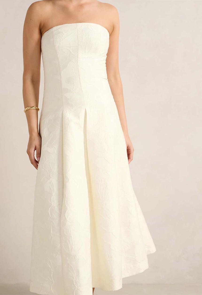 Forever New - Lottie Strapless Jacquard Midi Dress