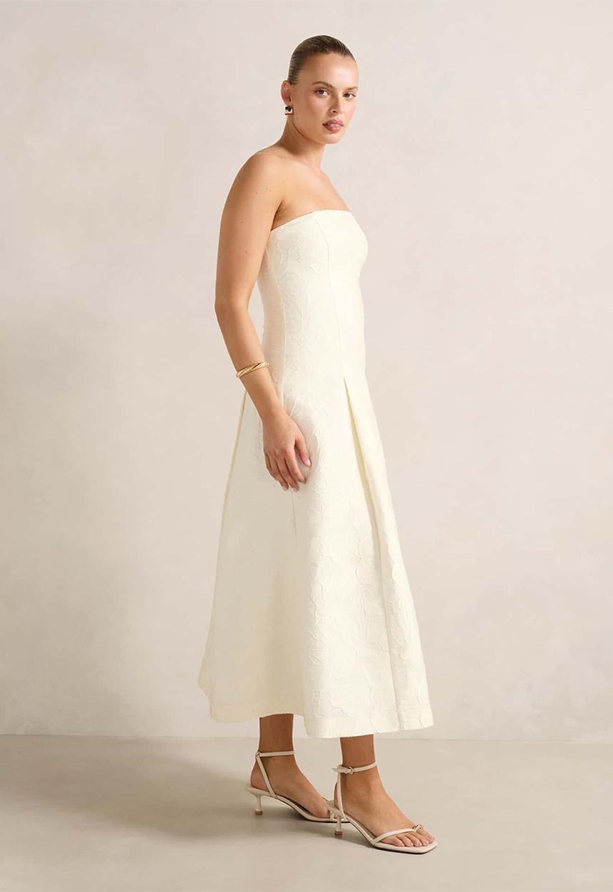 Forever New - Lottie Strapless Jacquard Midi Dress