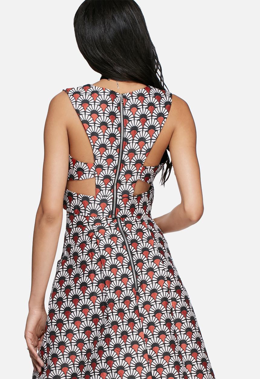 Glamorous - Fan brocade crop top