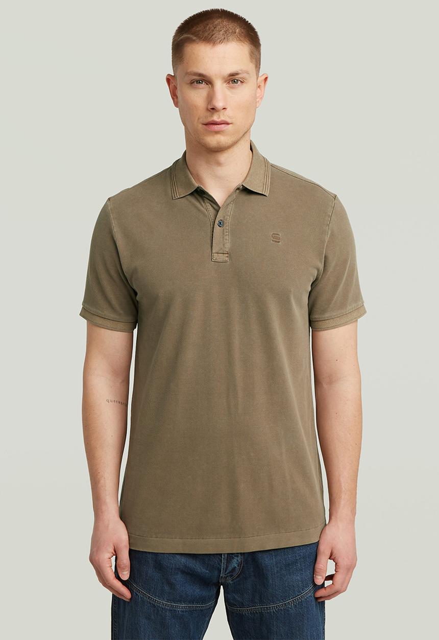 G-STAR - Dunda Overdyed Slim Polo S\S - Desert Palm Gd