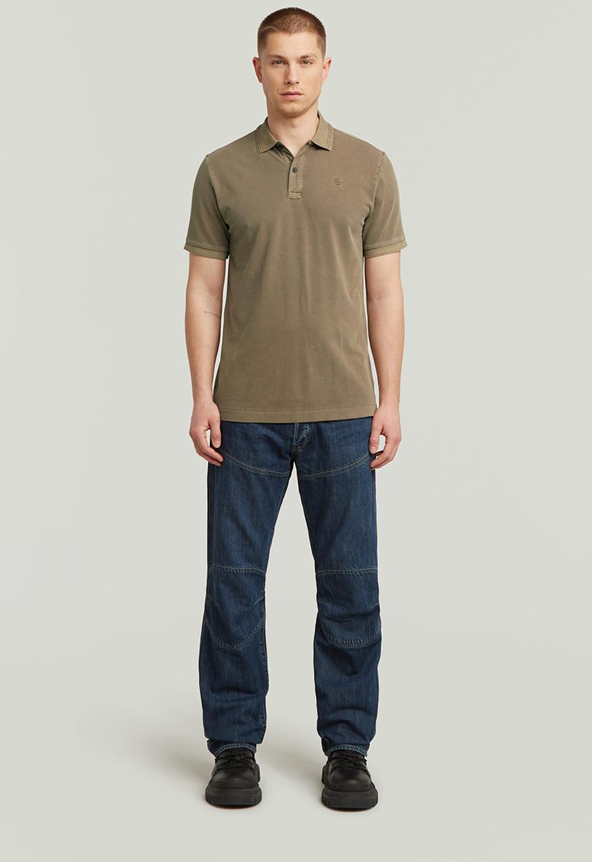 G-STAR - Dunda Overdyed Slim Polo S\S - Desert Palm Gd