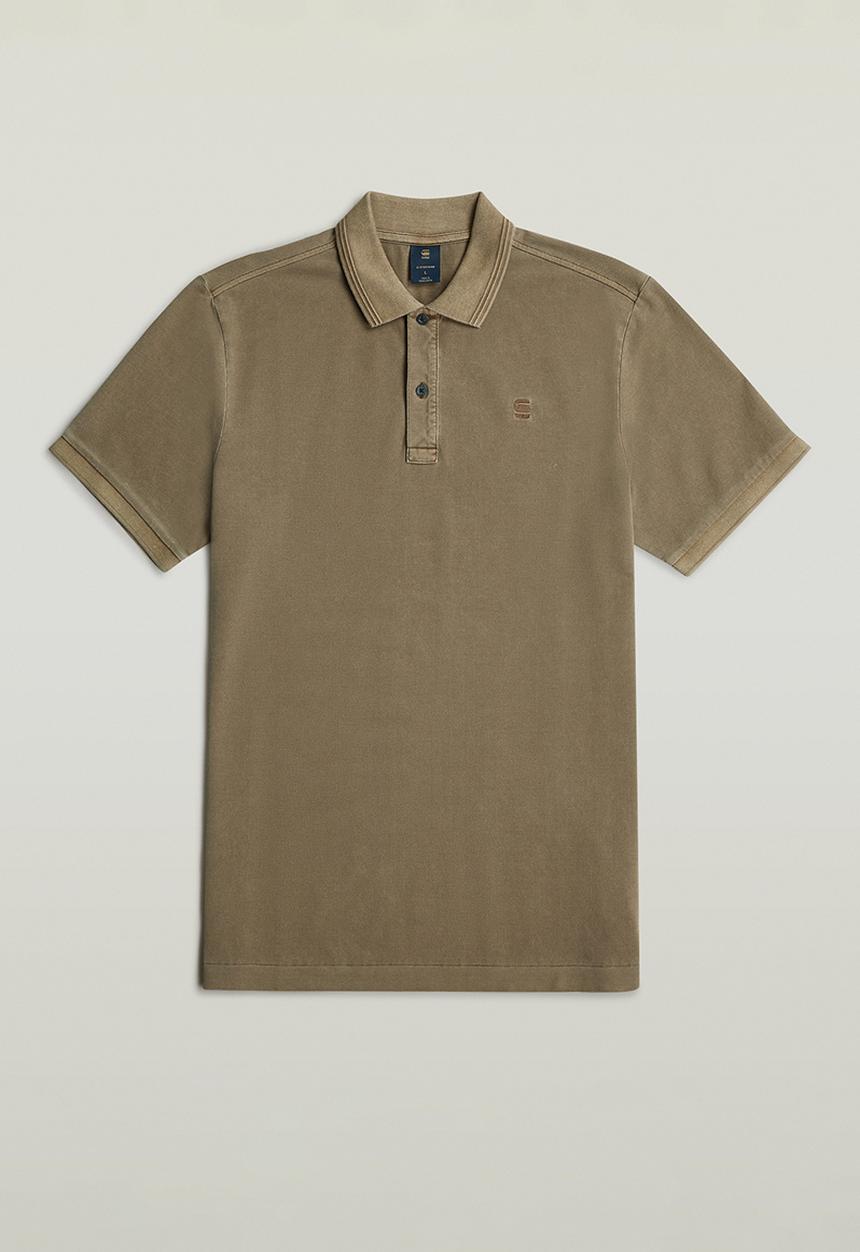 G-STAR - Dunda Overdyed Slim Polo S\S - Desert Palm Gd