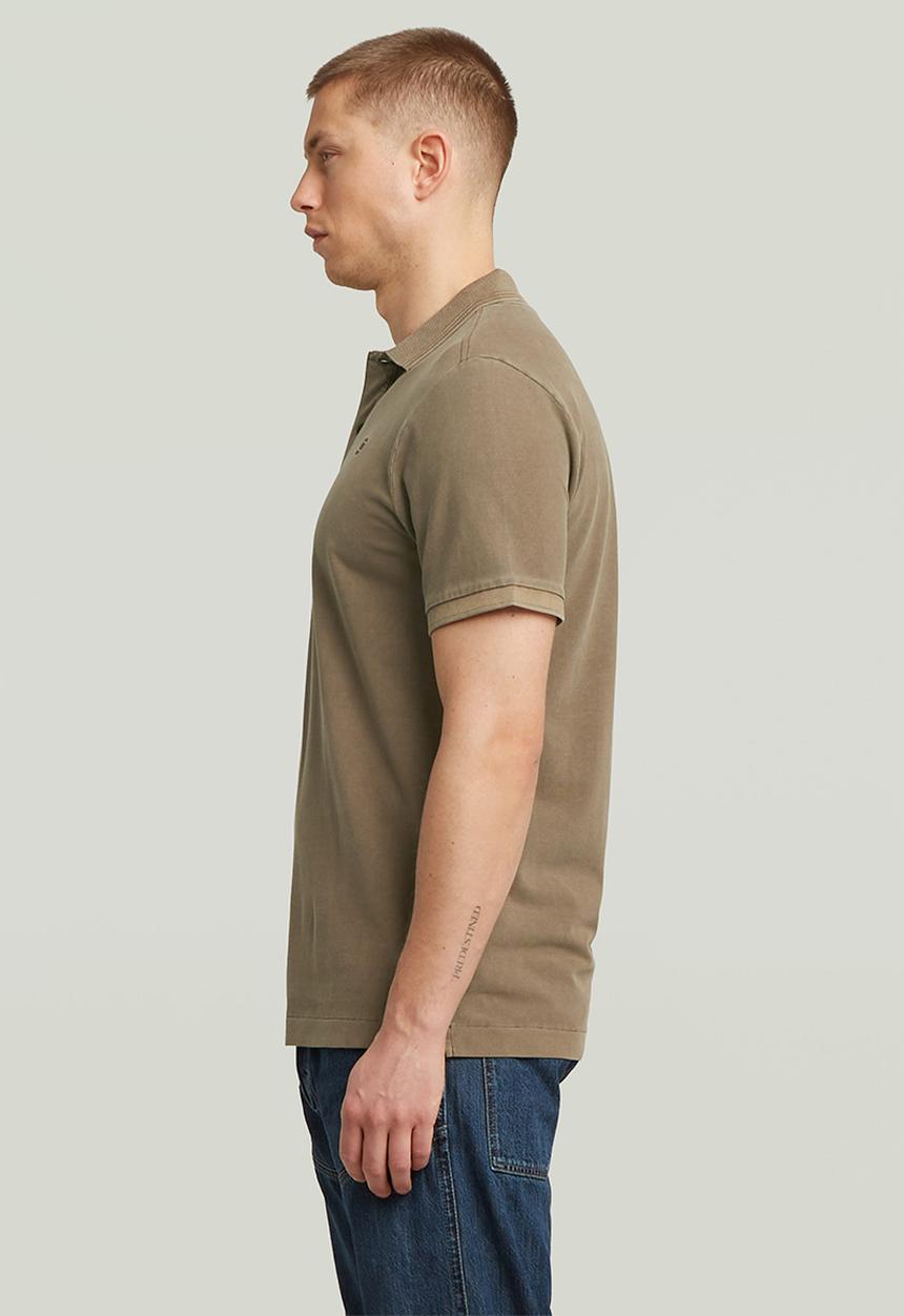 G-STAR - Dunda Overdyed Slim Polo S\S - Desert Palm Gd