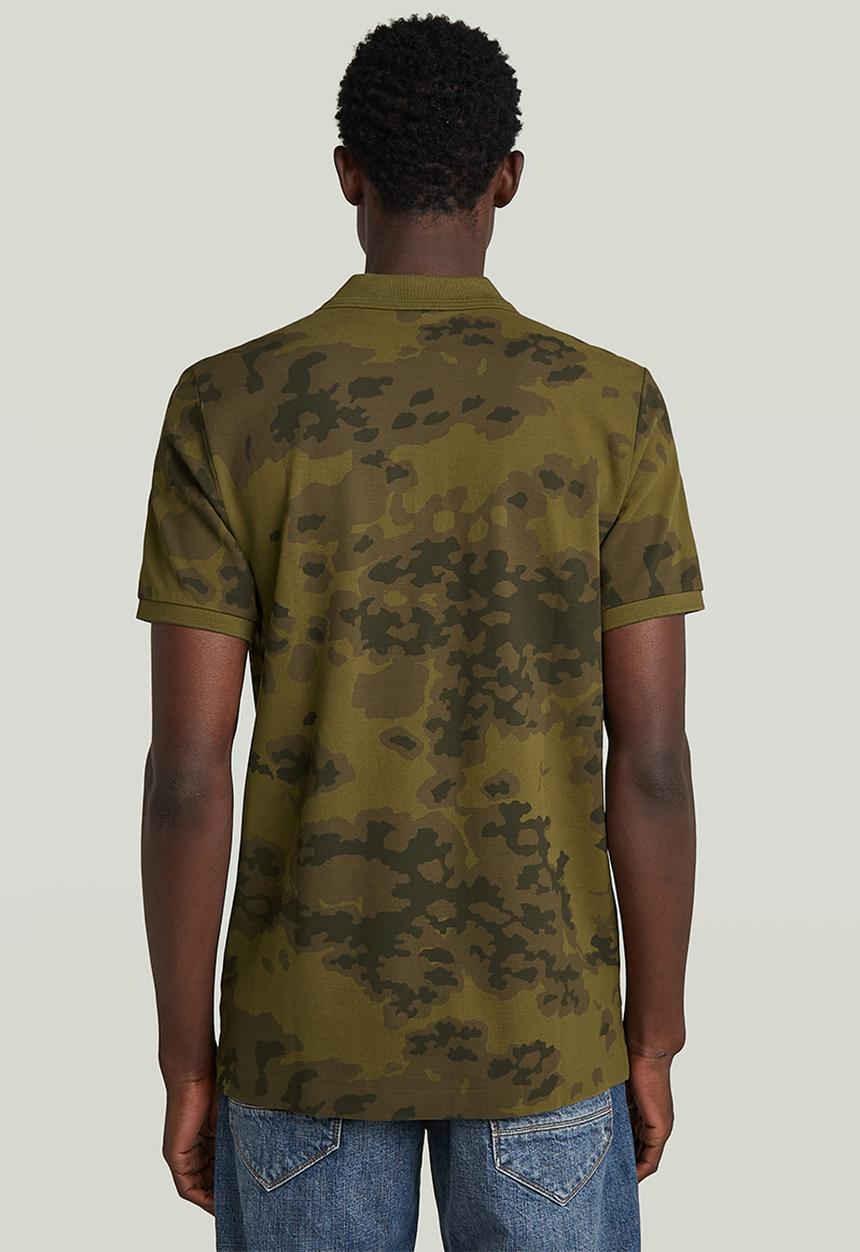 G-STAR - Dunda Slim Ao Polo S\S - Dark Olive Forest Camo