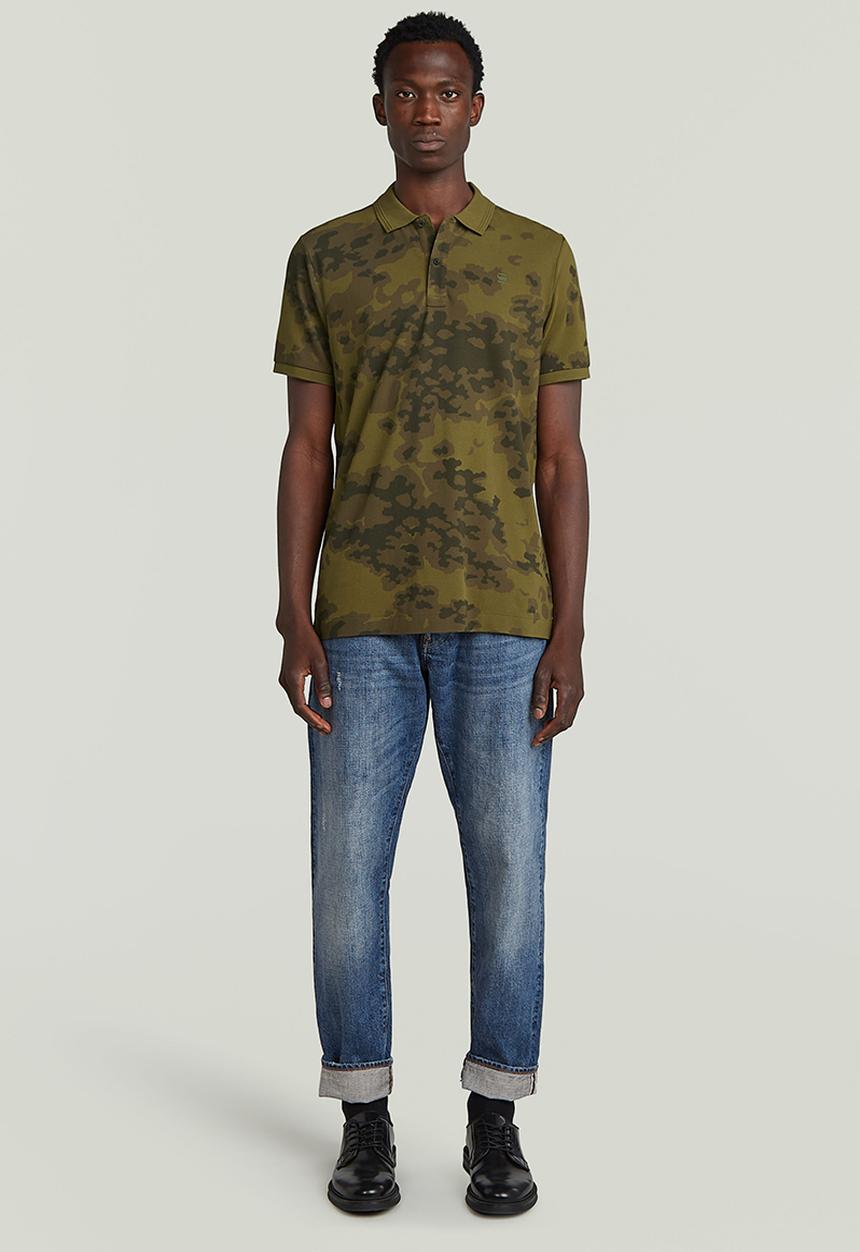 G-STAR - Dunda Slim Ao Polo S\S - Dark Olive Forest Camo