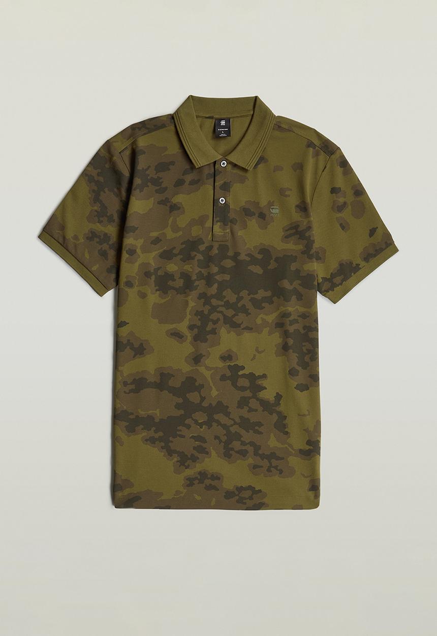 G-STAR - Dunda Slim Ao Polo S\S - Dark Olive Forest Camo