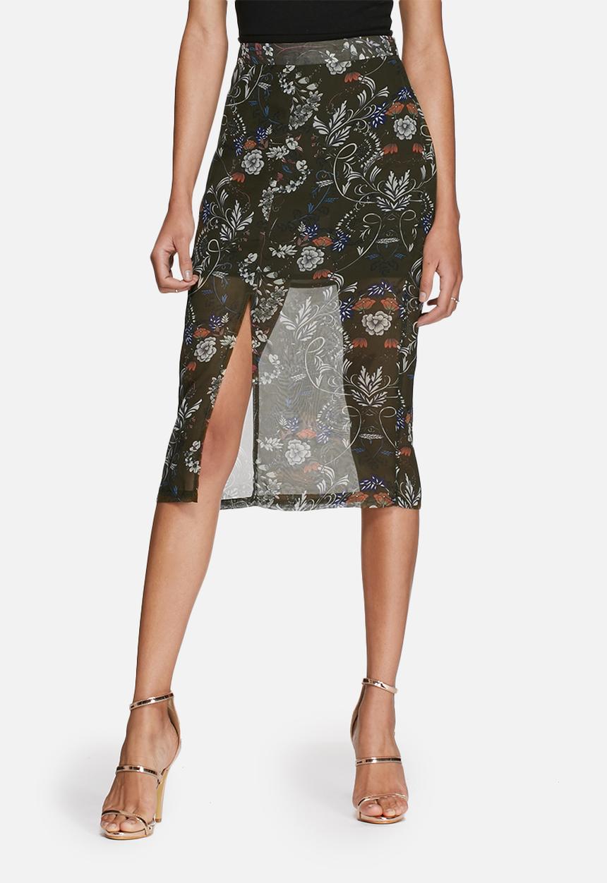 Glamorous - Floral pencil skirt 