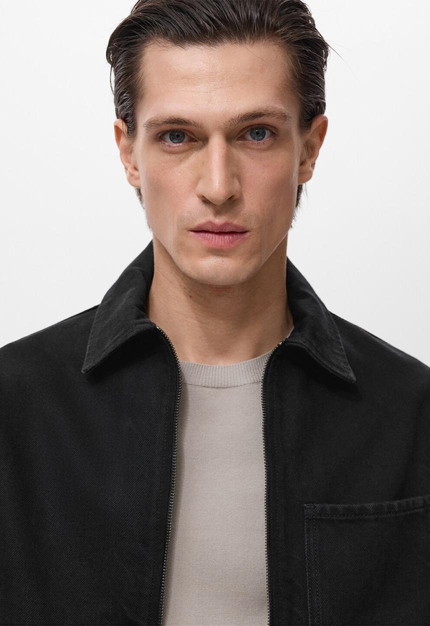 MANGO - Cazadora Bryan - Black Denim
