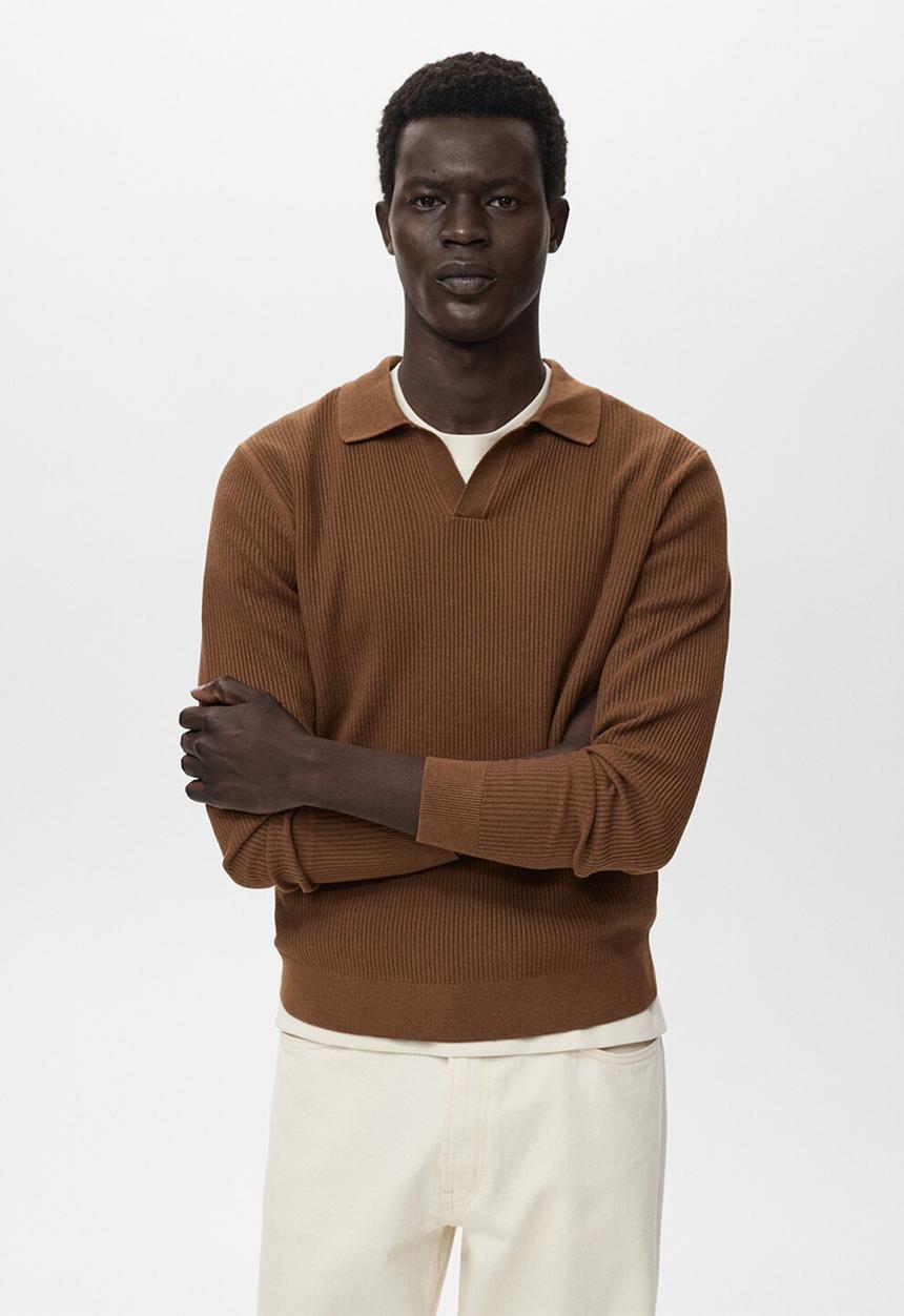 MANGO - Polo Antiguas - Tobacco-Brown
