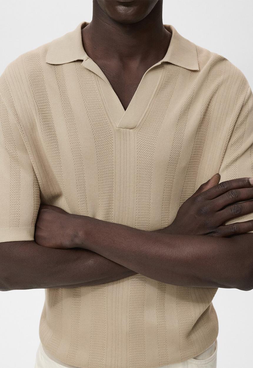MANGO - Polo Knitted  Manfio - Grey Stone