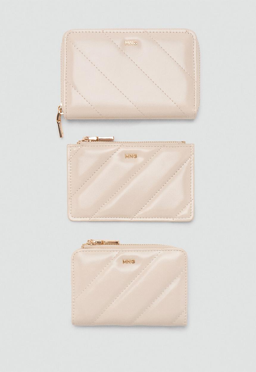 MANGO - Diagonal wallet-natural