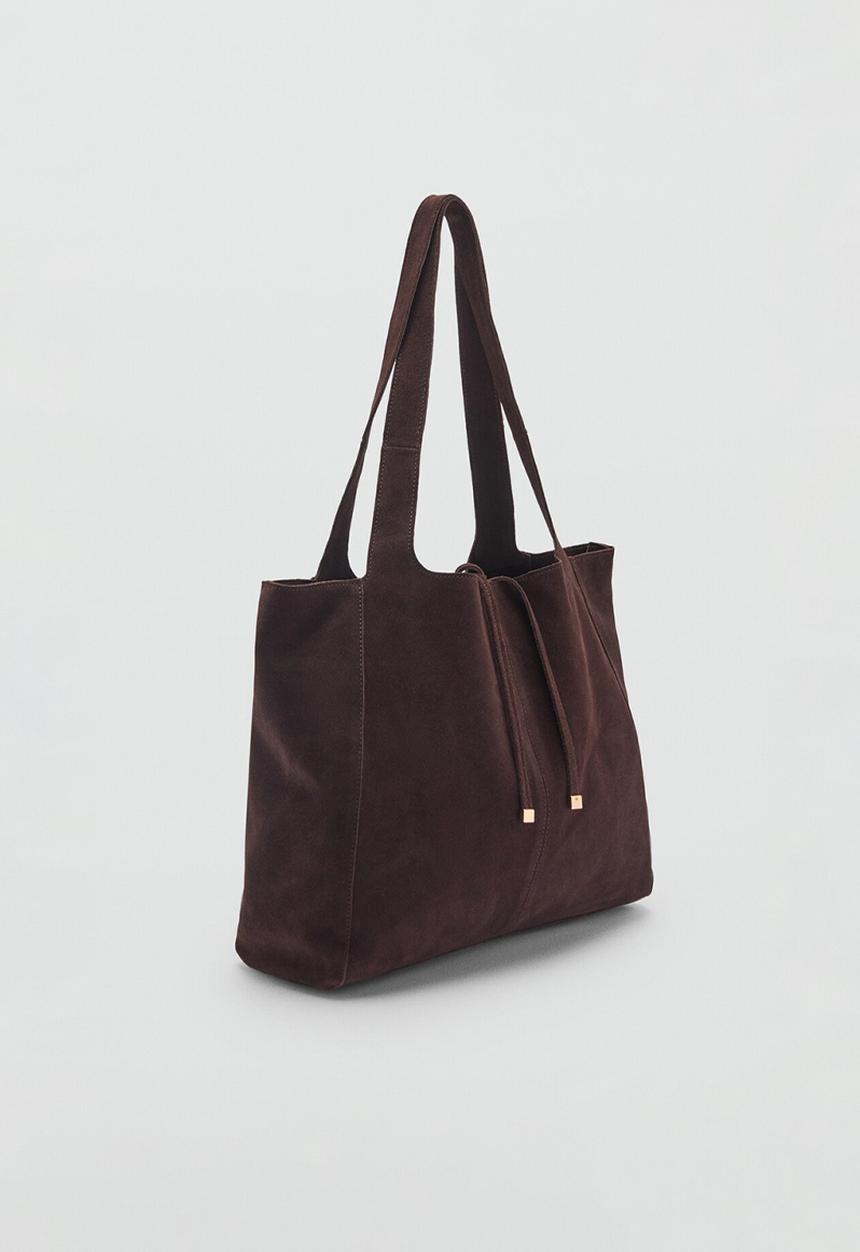 MANGO - Curry tote bag - dark brown