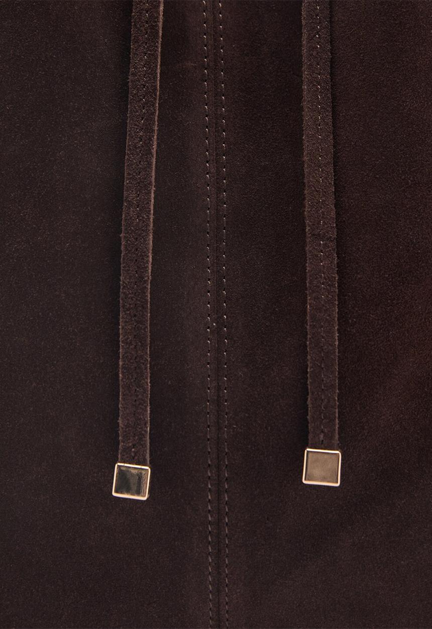 MANGO - Curry tote bag - dark brown