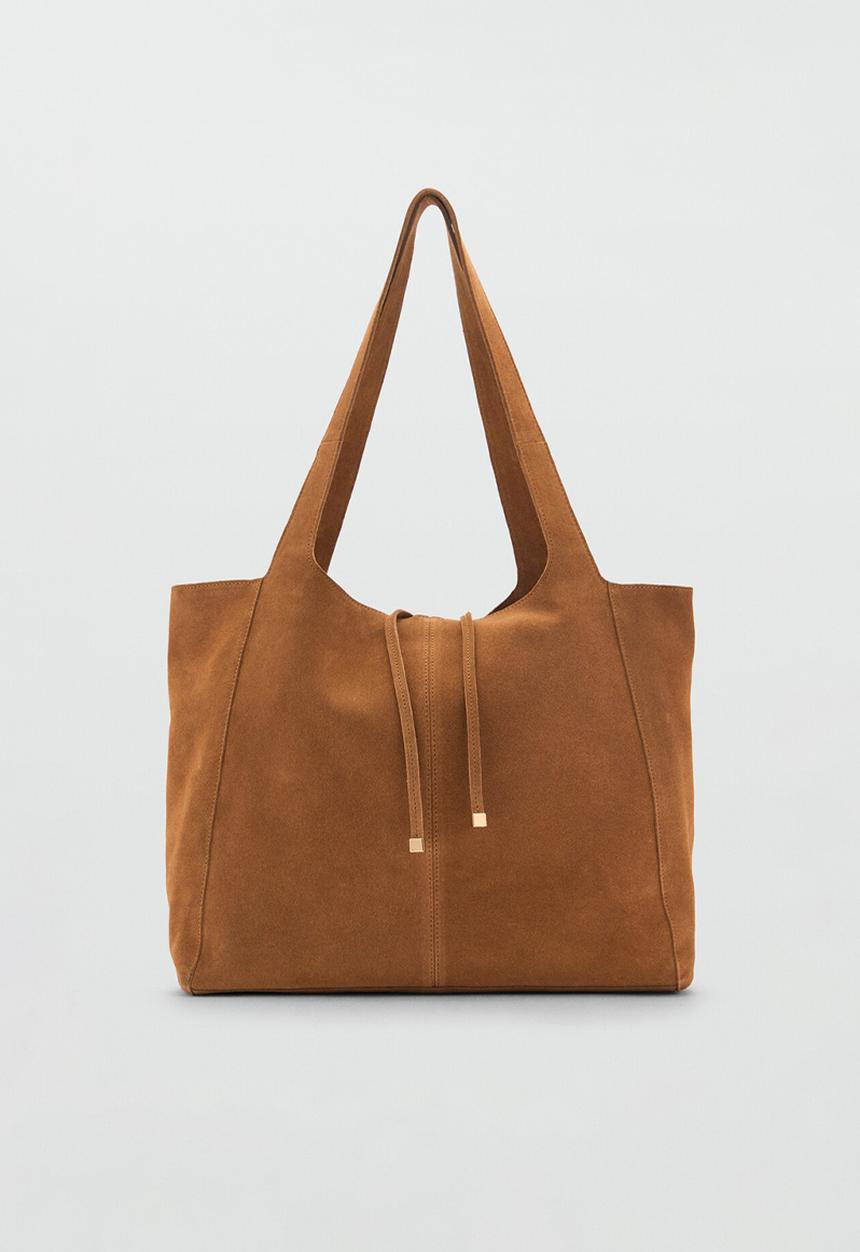 MANGO - Curry tote bag - medium brown