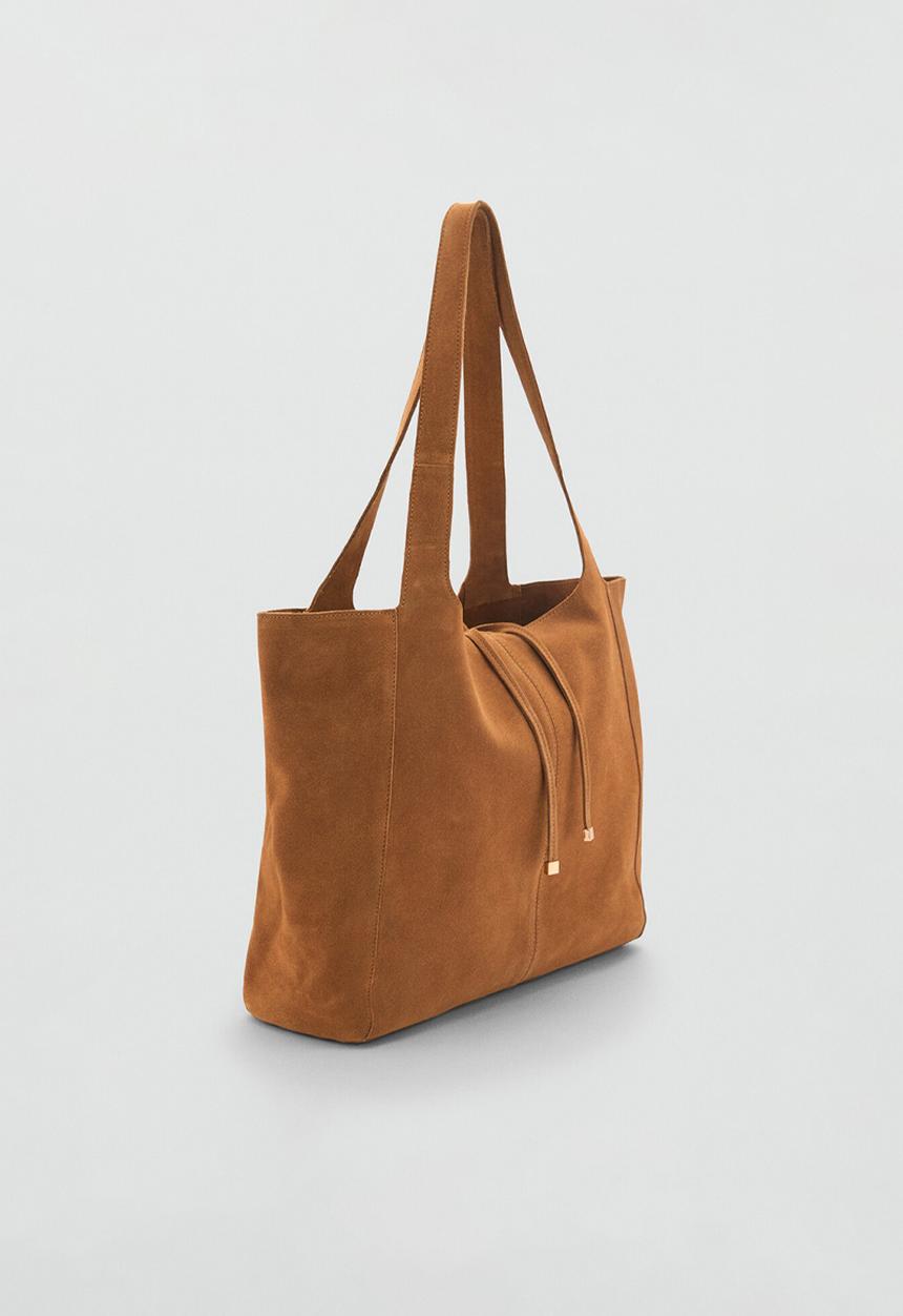 MANGO - Curry tote bag - medium brown