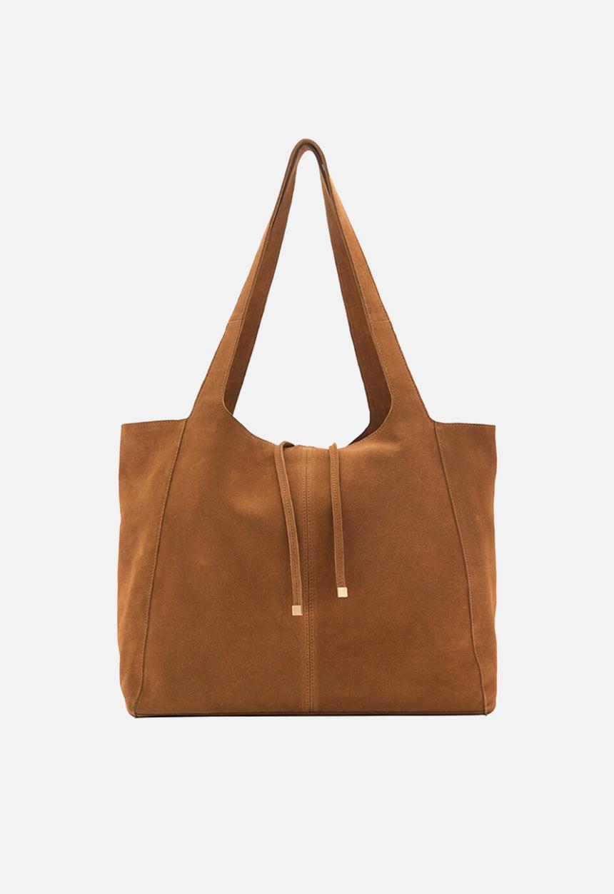 MANGO - Curry tote bag - medium brown