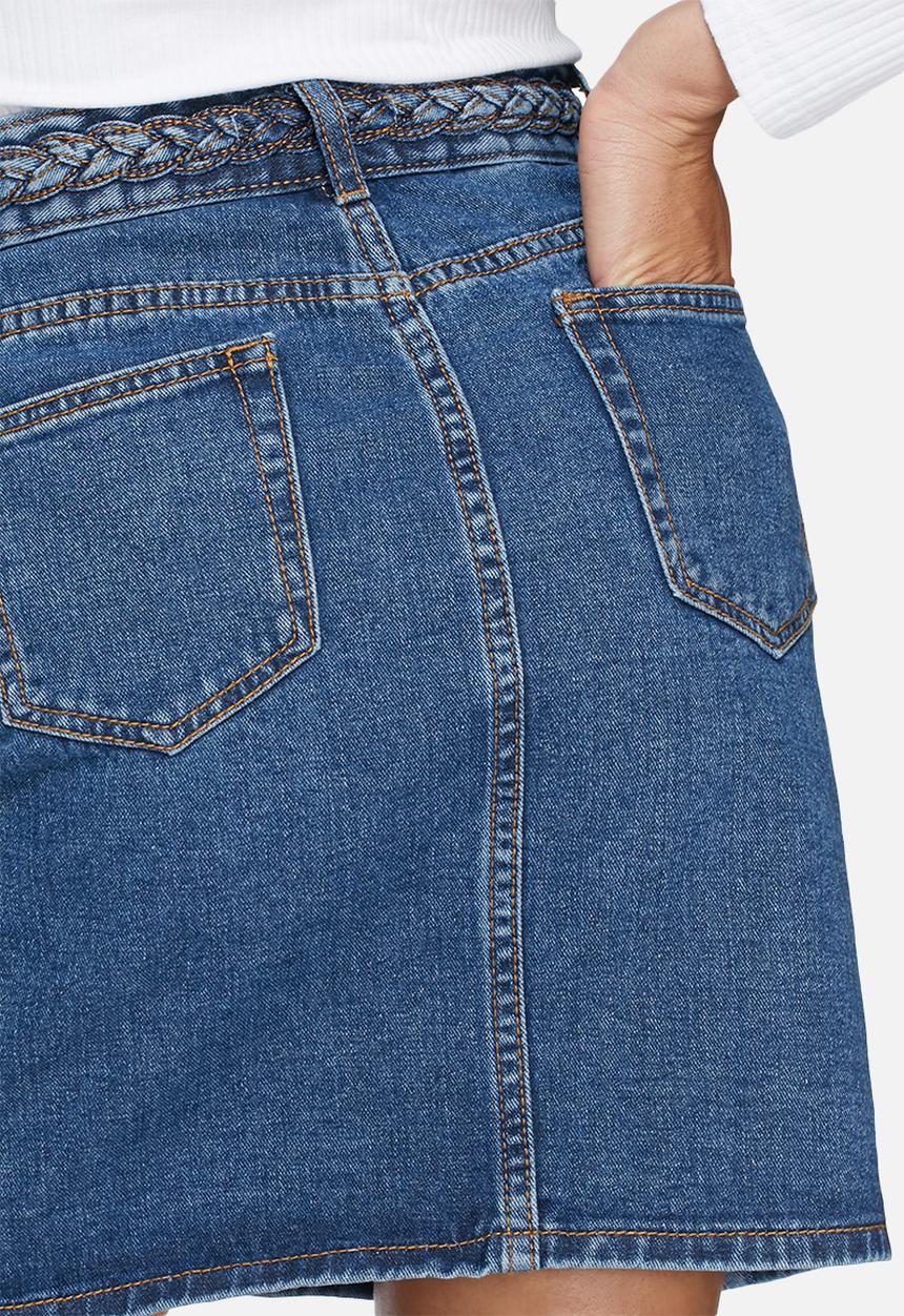 Glamorous - Denim embroidered pencil skirt 