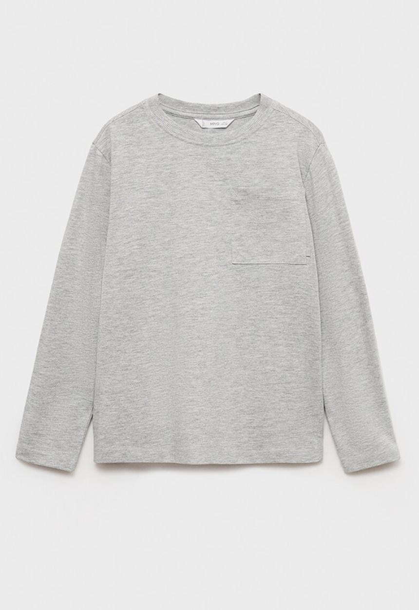 MANGO - Long-sleeved t-shirt with pocket - grey