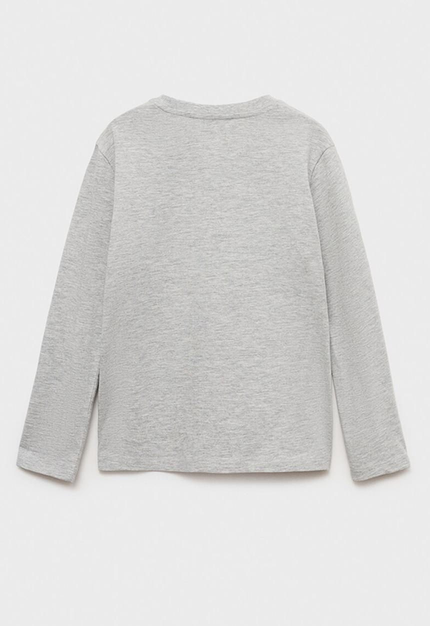 MANGO - Long-sleeved t-shirt with pocket - grey