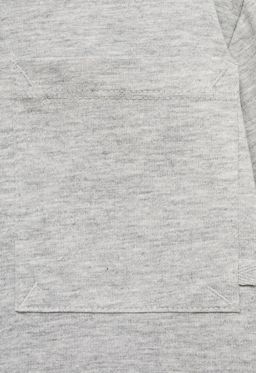 MANGO - Long-sleeved t-shirt with pocket - grey