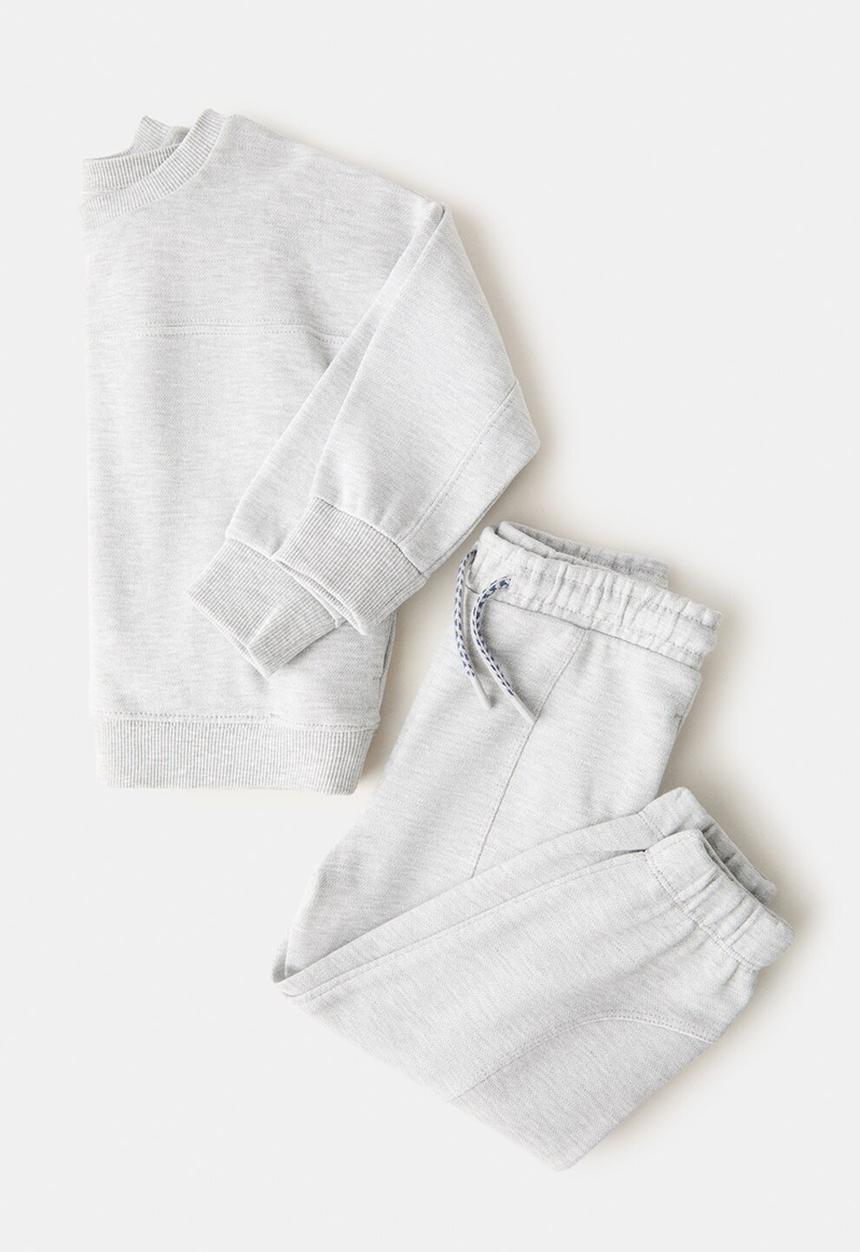 MANGO - Joggers with elastic waist - grey