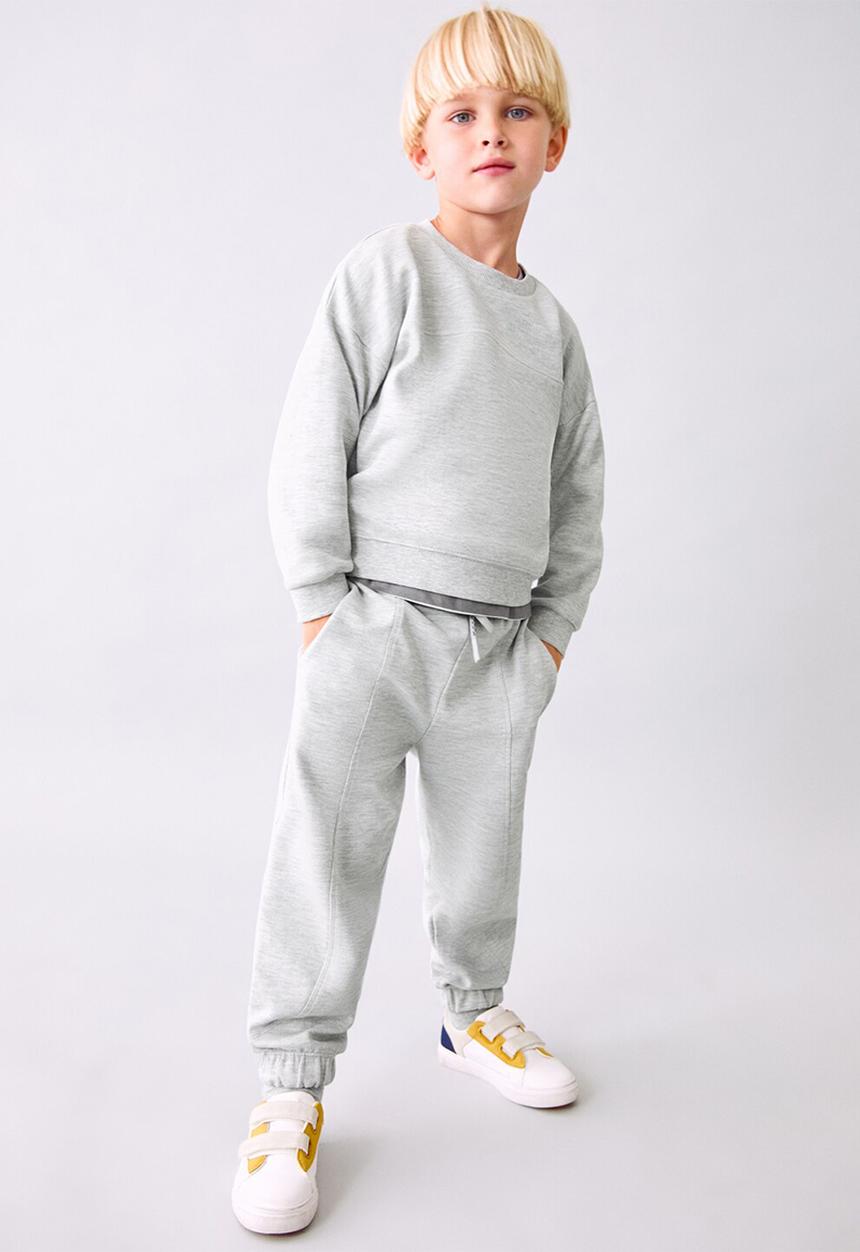 MANGO - Joggers with elastic waist - grey