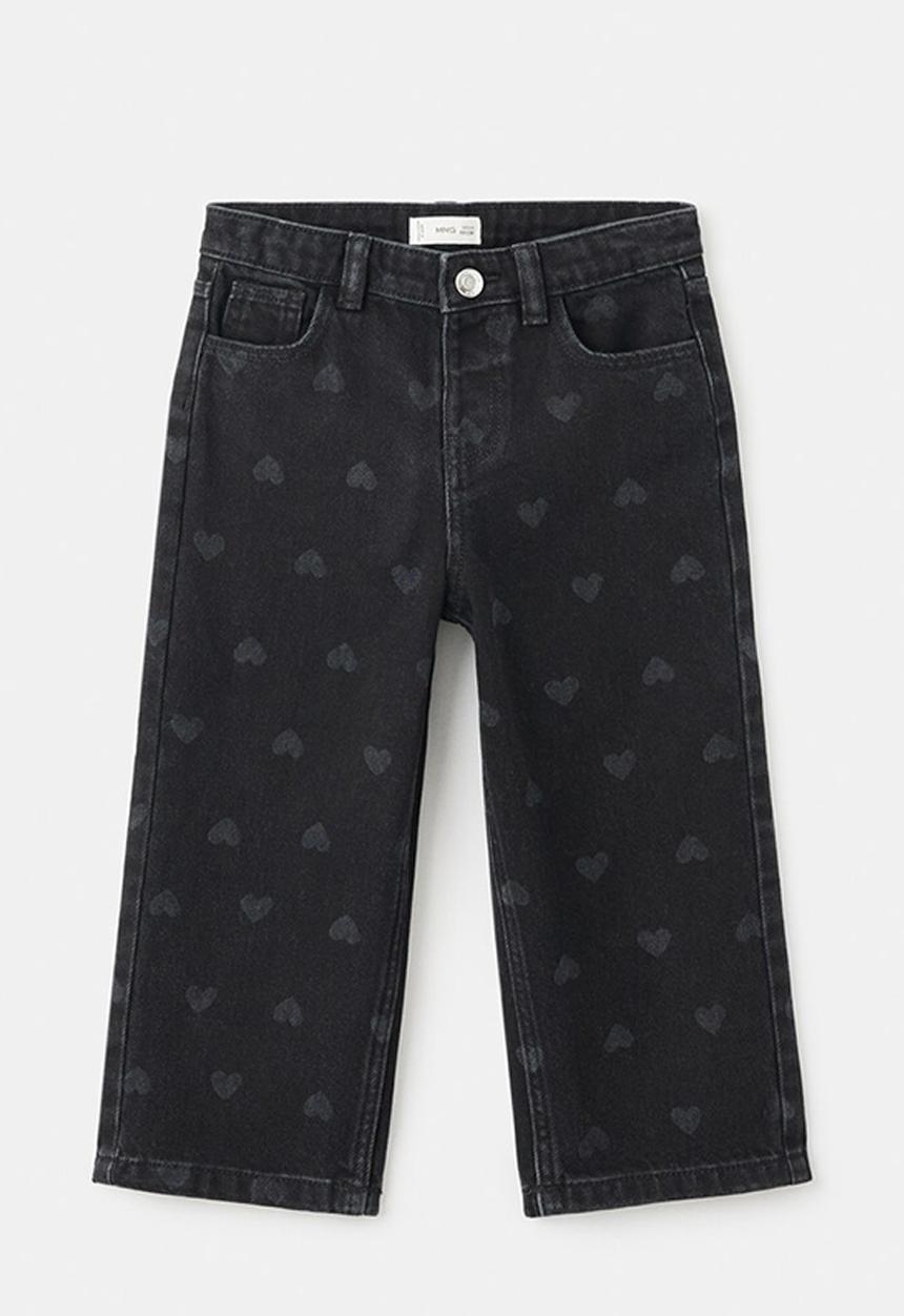 MANGO - Straight Jean to Hearts -black denim 