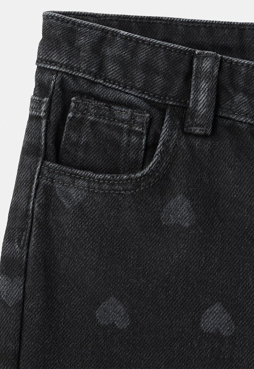 MANGO - Straight Jean to Hearts -black denim 