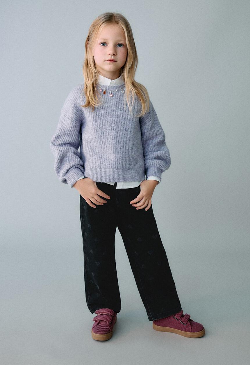 MANGO - Straight Jean to Hearts -black denim 