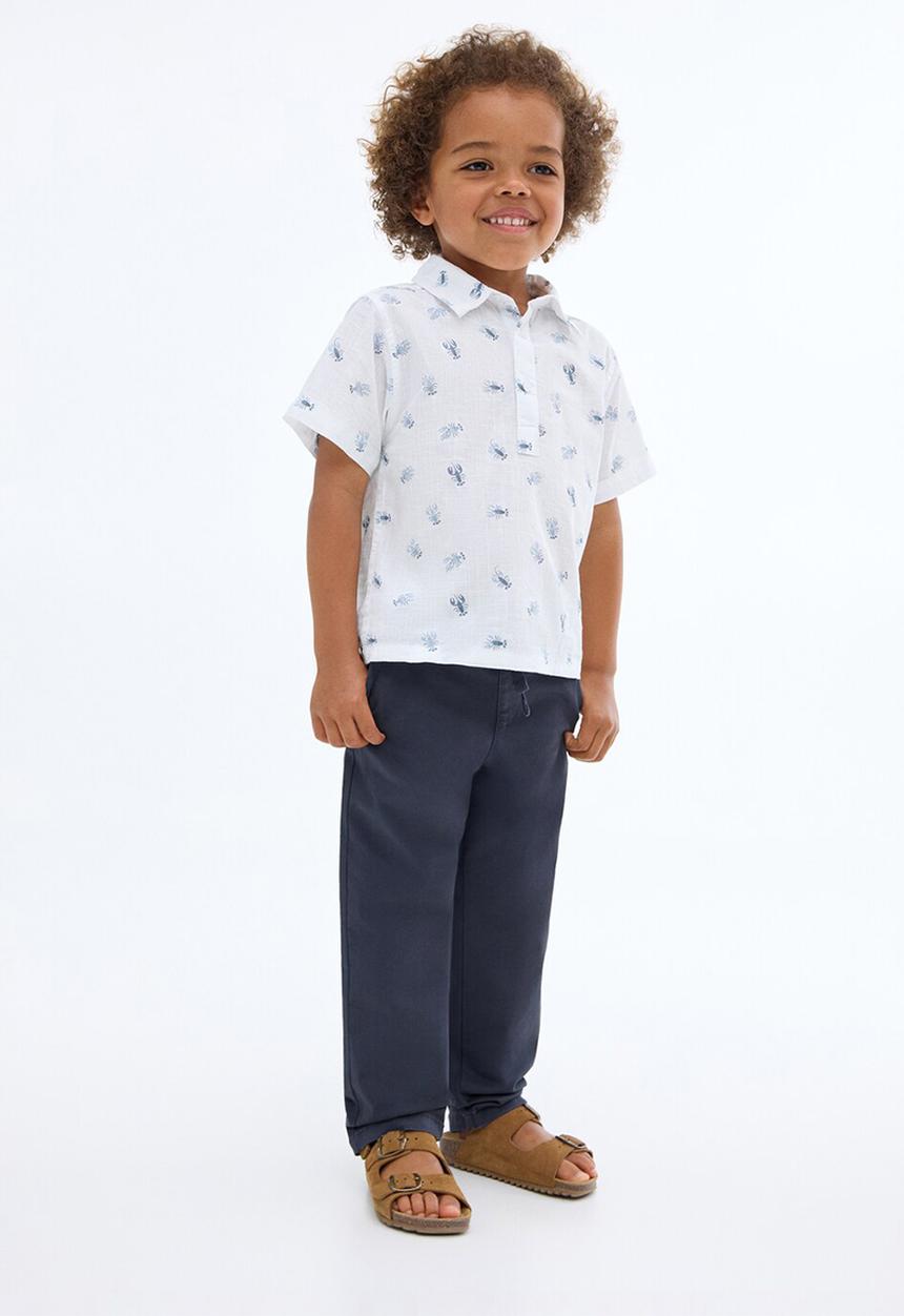 MANGO - Trousers cord - navy