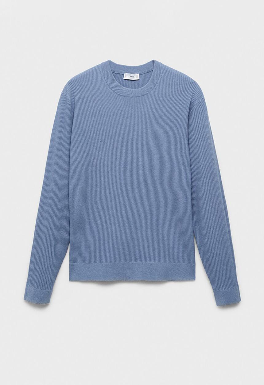 MANGO - Jersey Antigua - Whitish-Blue