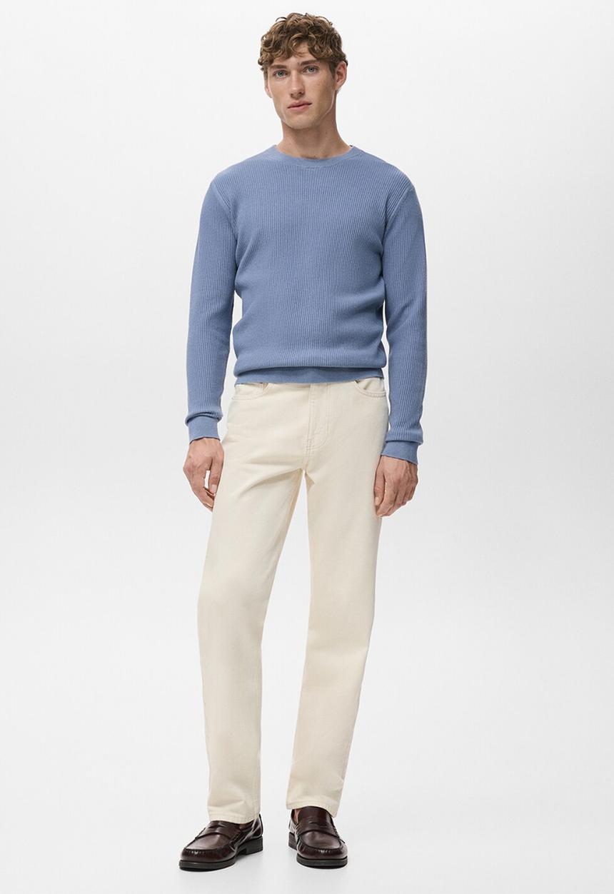 MANGO - Jersey Antigua - Whitish-Blue