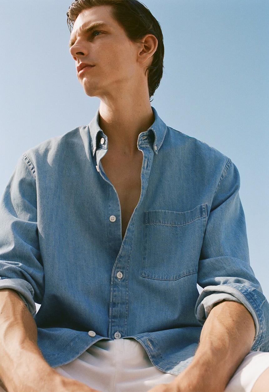 MANGO - Camisa Marzio - Light Denim Blue