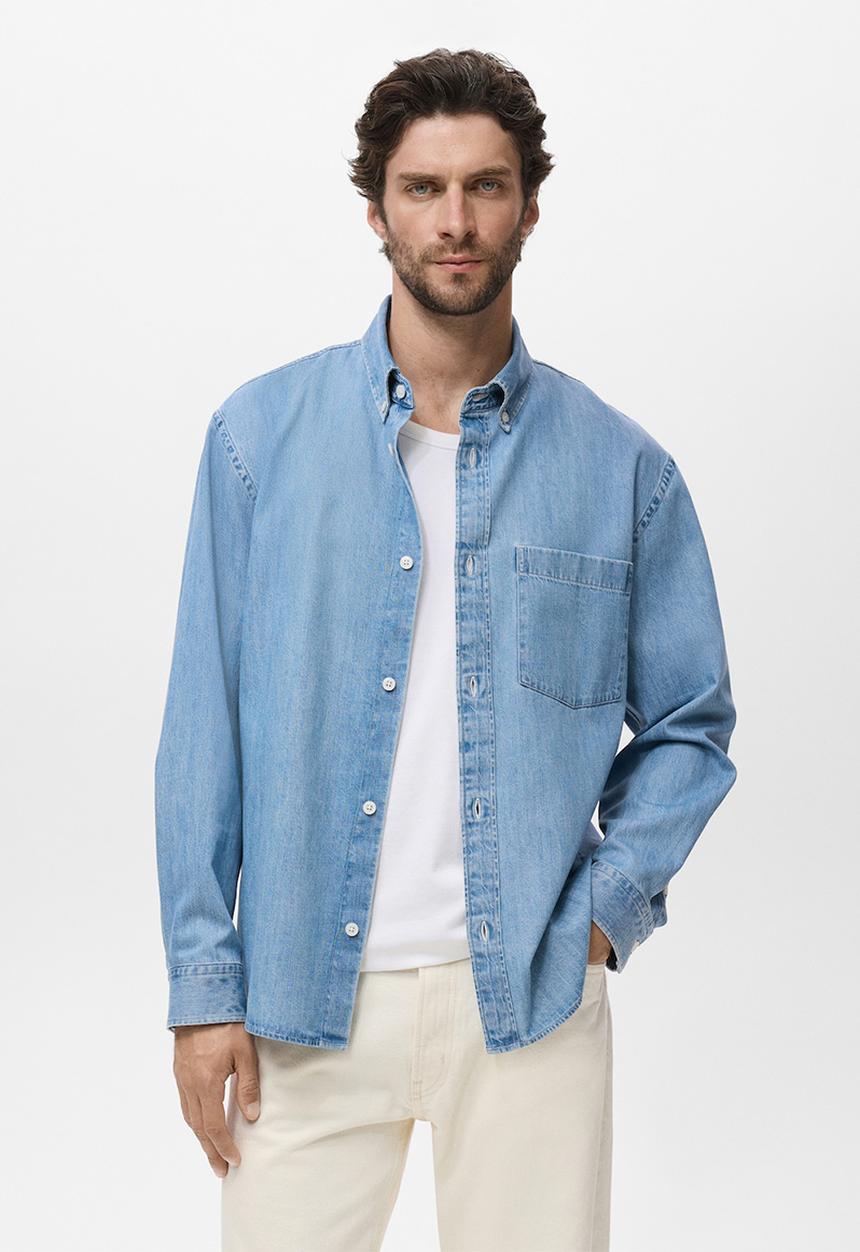 MANGO - Camisa Marzio - Light Denim Blue