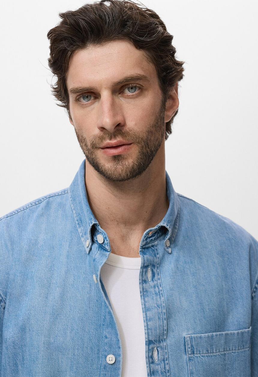 MANGO - Camisa Marzio - Light Denim Blue