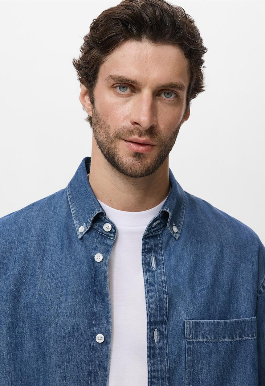 MANGO - Camisa Marzio - Denim