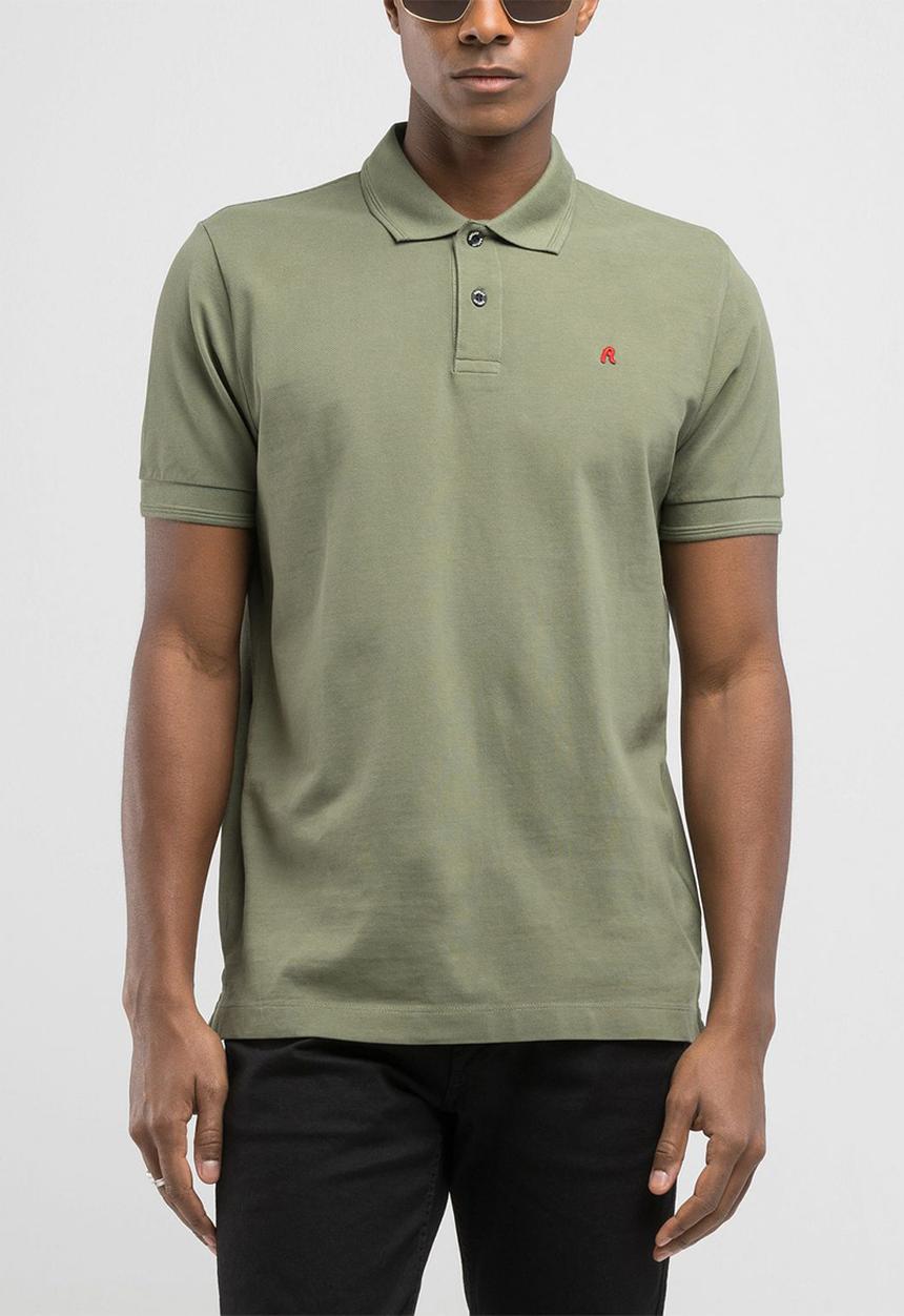 Replay - Garment Dyed Cotton Piquet - Military
