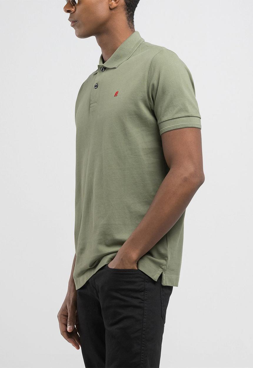 Replay - Garment Dyed Cotton Piquet - Military
