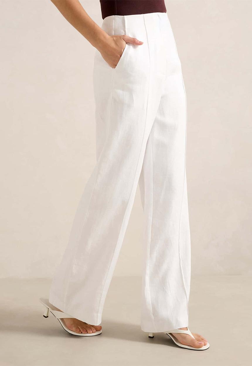 Forever New - Posey Linen Wide Leg Pants - white