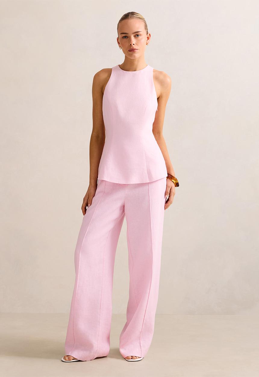 Forever New - Posey linen wide leg pant - candy hearts set